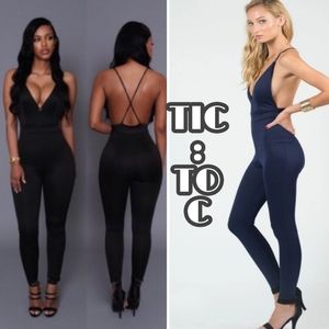 Cross Back Jumpsuit high waisted